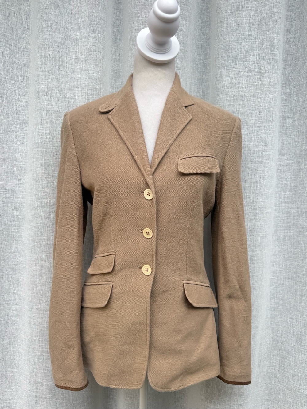 Ralph Lauren Sport tan cotton twill single breasted blazer
